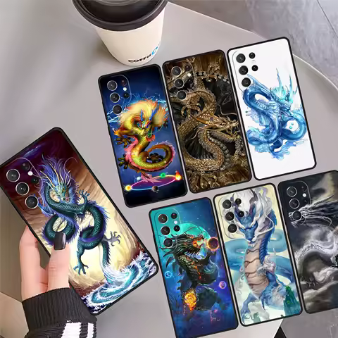 Legendary Chinese Dragon Phone Case Cover For Samsung Galaxy S24 Ultra 23 S22 Plus S21 FE S20 S8 S9 S10 Note 10 Pro Note 20