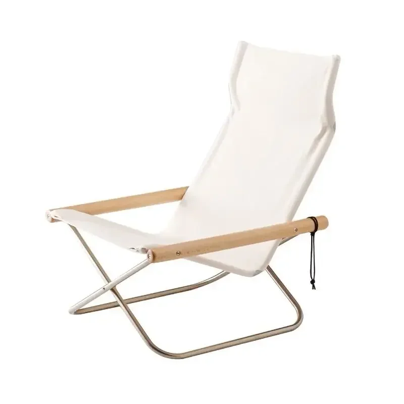 Japanese Simple Canvas Sofa Chaise Longue Japanese Balcony Household Lazy Outdoor Leisure Beach Chair Folding Chair