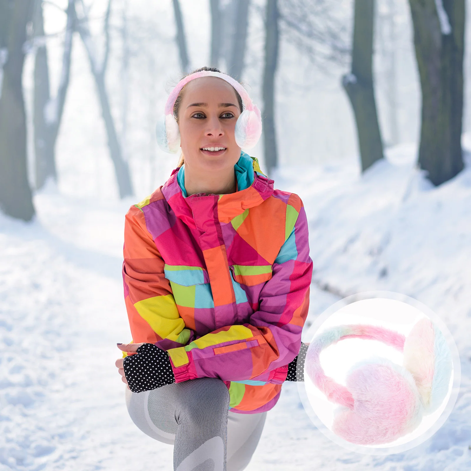 

Winter Muffs For Women Thick Furry Ear Warmers Anti-Cold Outdoor Skiing Running Hiking Ear Earmuffs Accessory