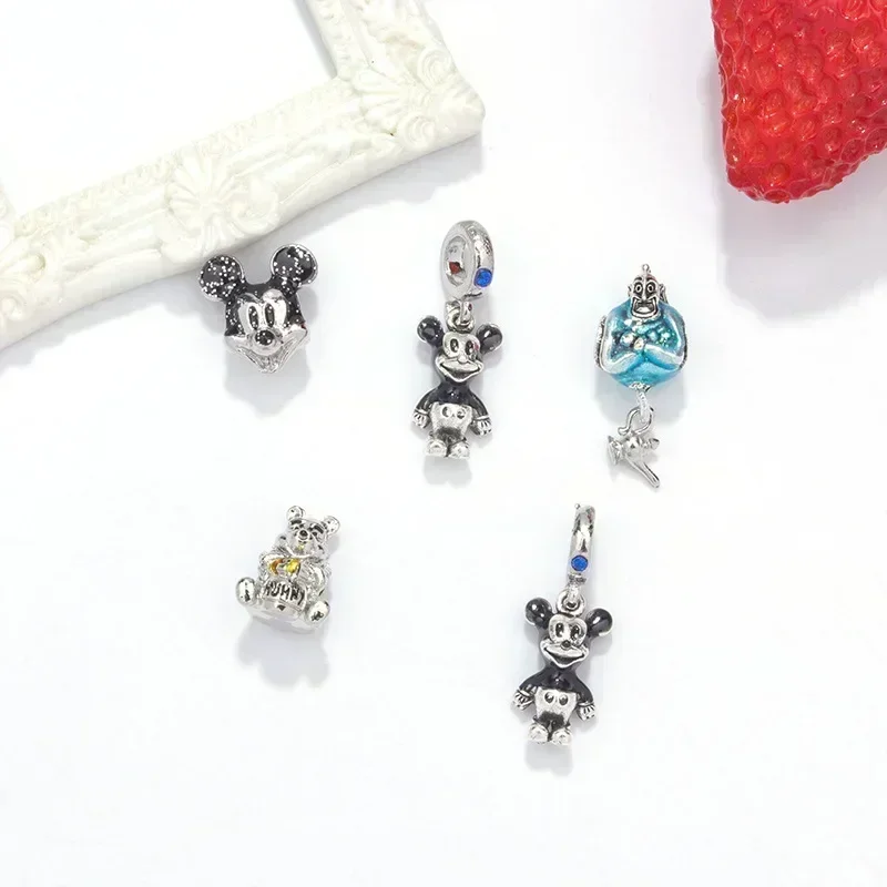 Disney  Mickey Charms Bracelet Women Minnie Mouse Beads for Jewelry Making DIY Stitch Dangle Bangle Accessories Fashion Jewelry