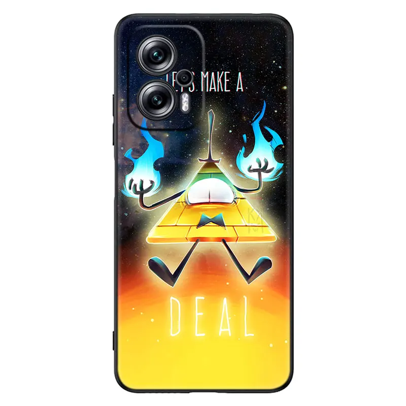 Gravity Falls Bill Cipher Pig Black Phone Case For Xiaomi Mi POCO X4 X3 NFC X2 F4 F3 GT 5G C3 C31 C40 F1 M5 M5S M4 M3 M2 F2 Pro