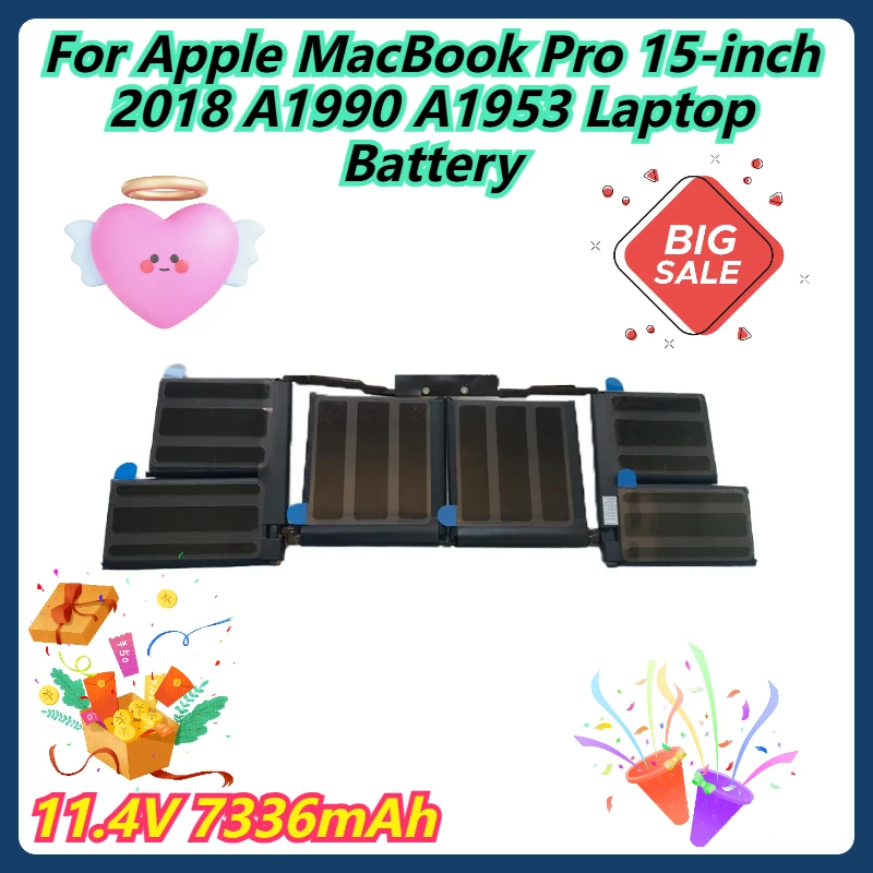 

11.4V 7336mAh For Apple MacBook Pro 15-inch 2018 A1990 A1953 Laptop Battery