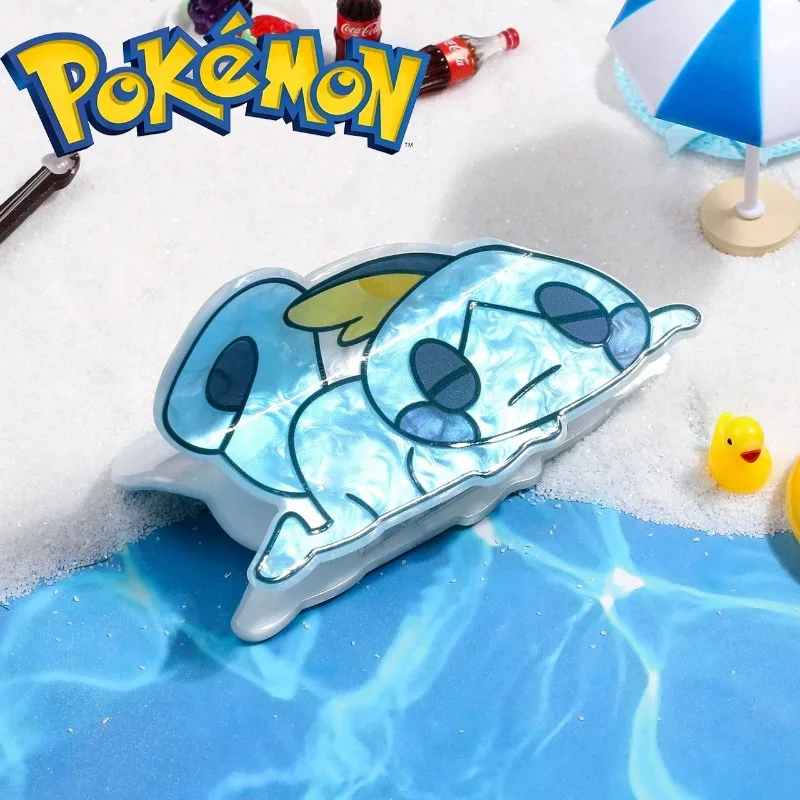 Pokémon verão garra grampos de cabelo antiderrapante apertos com acento de pele bonito garras de cabelo para praia/esportes anime kawaii acessórios de cabelo