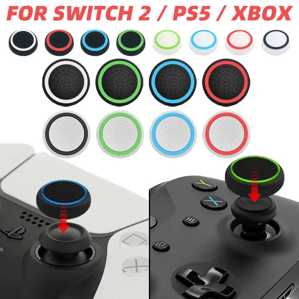 16 Stück Leuchtende Silikon-Daumensticks für Switch2 JoyCon2 Joystick-Abdeckung für XBOX/PS5/PS4 Controller-Kappe Daumenstick-Zubehör