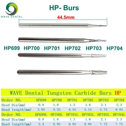WAVE Dental Tungsten Carbide Burs Slow Speed Dental Drills Bits HP Bur Tapered Fissure Head Dentistry Products 5Pcs/pack