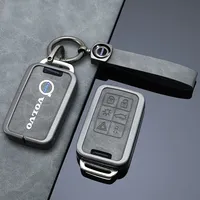 Zinc Alloy Leather Car Key Remote Cover Full Case For Volvo S60 S80 V60 XC60 XC70 S60L V40 XC90 Keychain Bag Shell Accessories