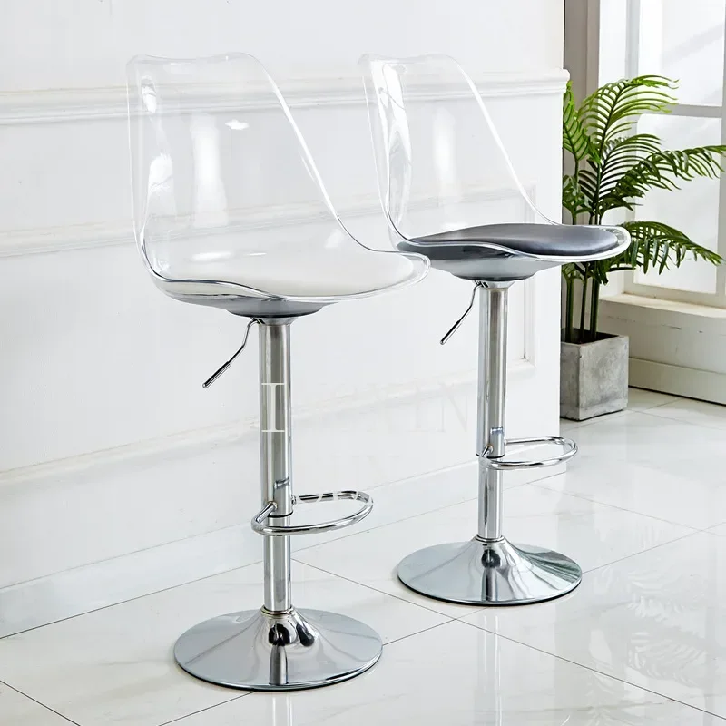 Plastic bar chair rotatable lifting chair tulip transparent high chair acrylic bar