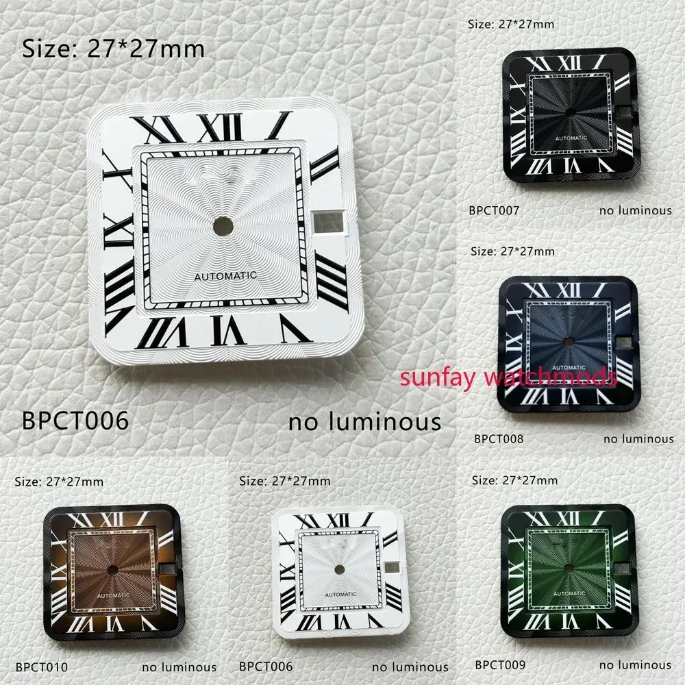 27mm Square Santos NH35 Dial Watch Accessories Custom Watch Watchmods custom logo dials