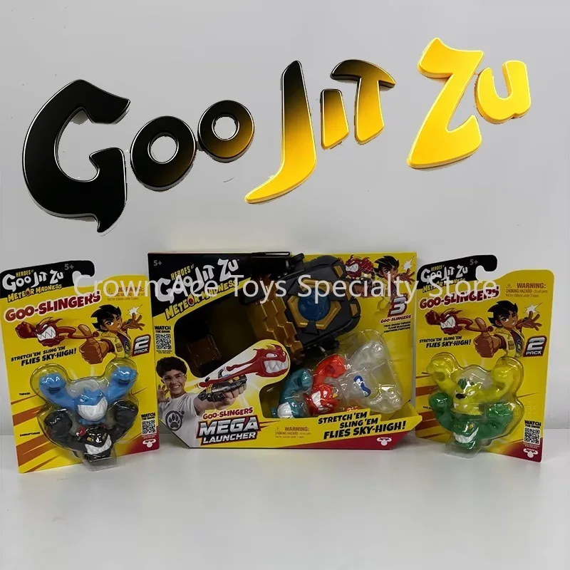 Juguete Original Heroes of Goo Jit Zu Meteor Madness Goo-Slingers Mega Launcher, Thrash Blazagon Lightning Pantaro, Regalos para Niños