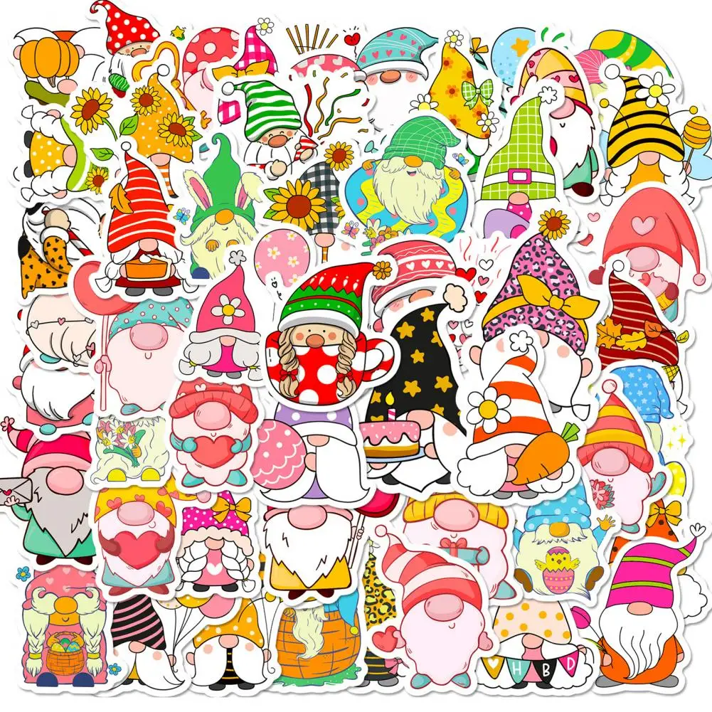 Scrapbooking Sticker Waterproof Dwarf Sticker Waterproof Gnome Stickers Fun Cartoon Dwarf Decals for Laptops Bottles for Parties