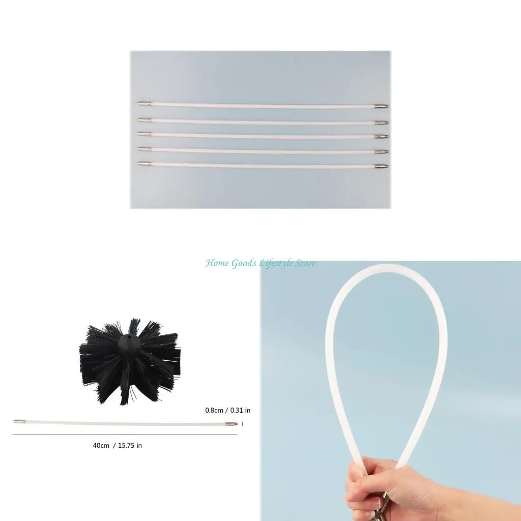 

E74E Чистящая кисточка для чистки щетки с гибким стержнем для очистки дымоходов и сушилки