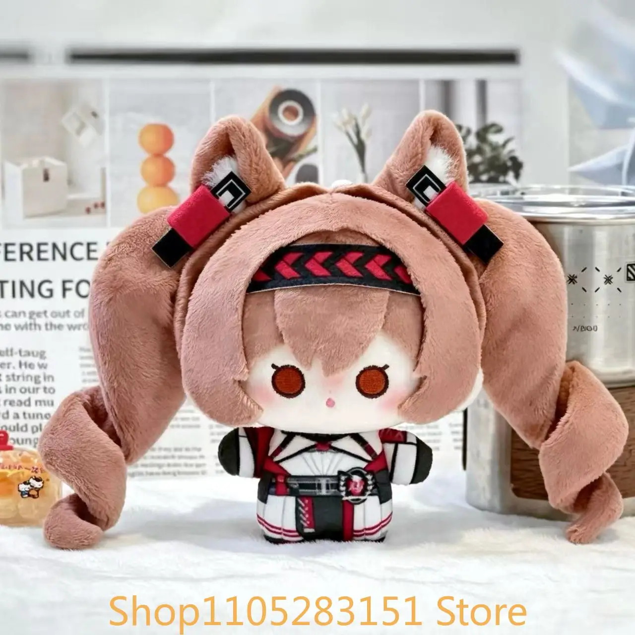 Arknights Angelina the Mellow Wish Cosplay Plush Key chain pendant Bag ornament Accessories Kawaii Keyring Cosplay Xmas Gift - view 3
