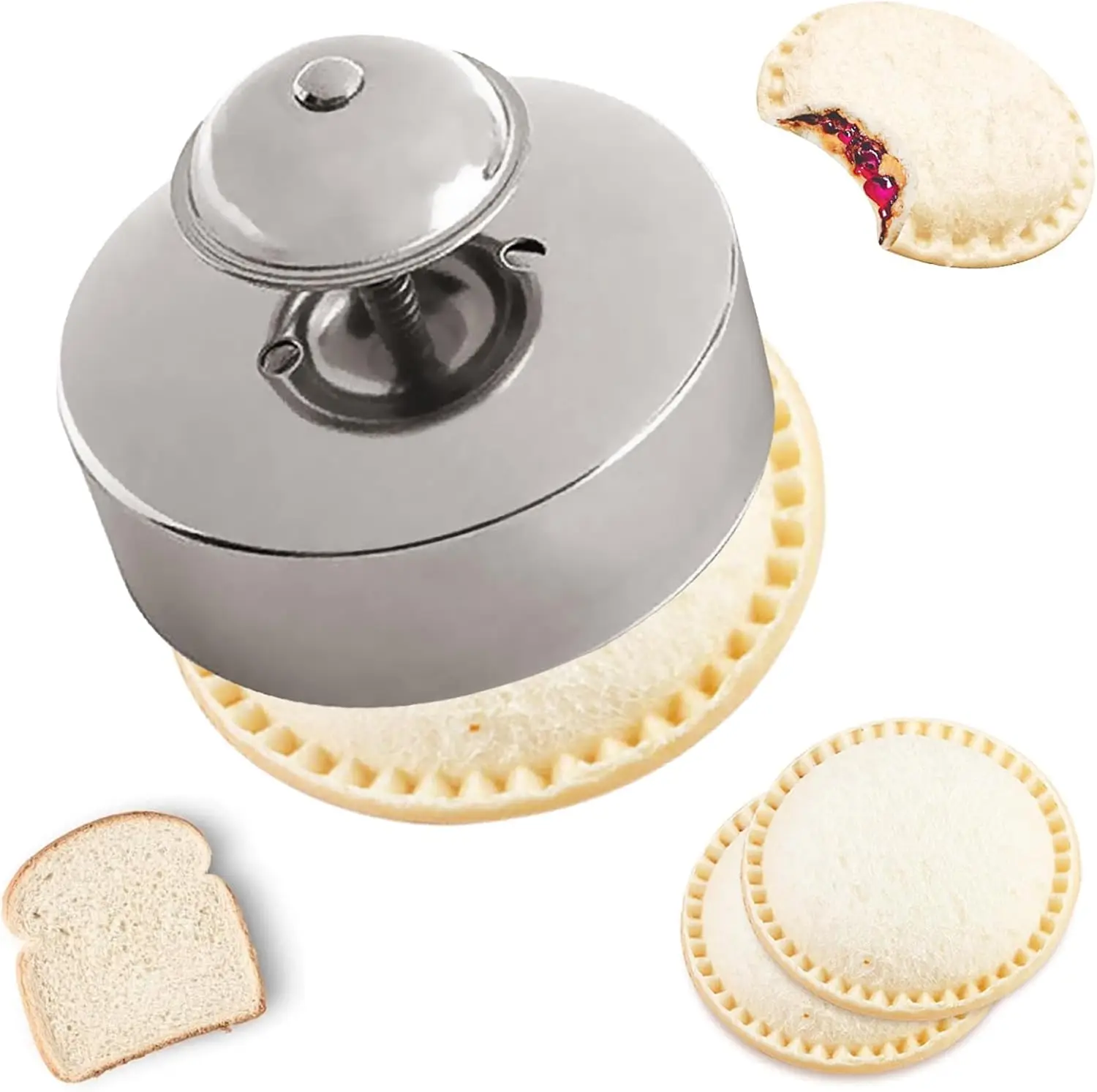 Sandwich , Sandwich  and Sealer, Food-Grade 304 Stainless Steel 3.5inch Sandwich Maker,Uncrustables Peanut Butter and Jelly Sand