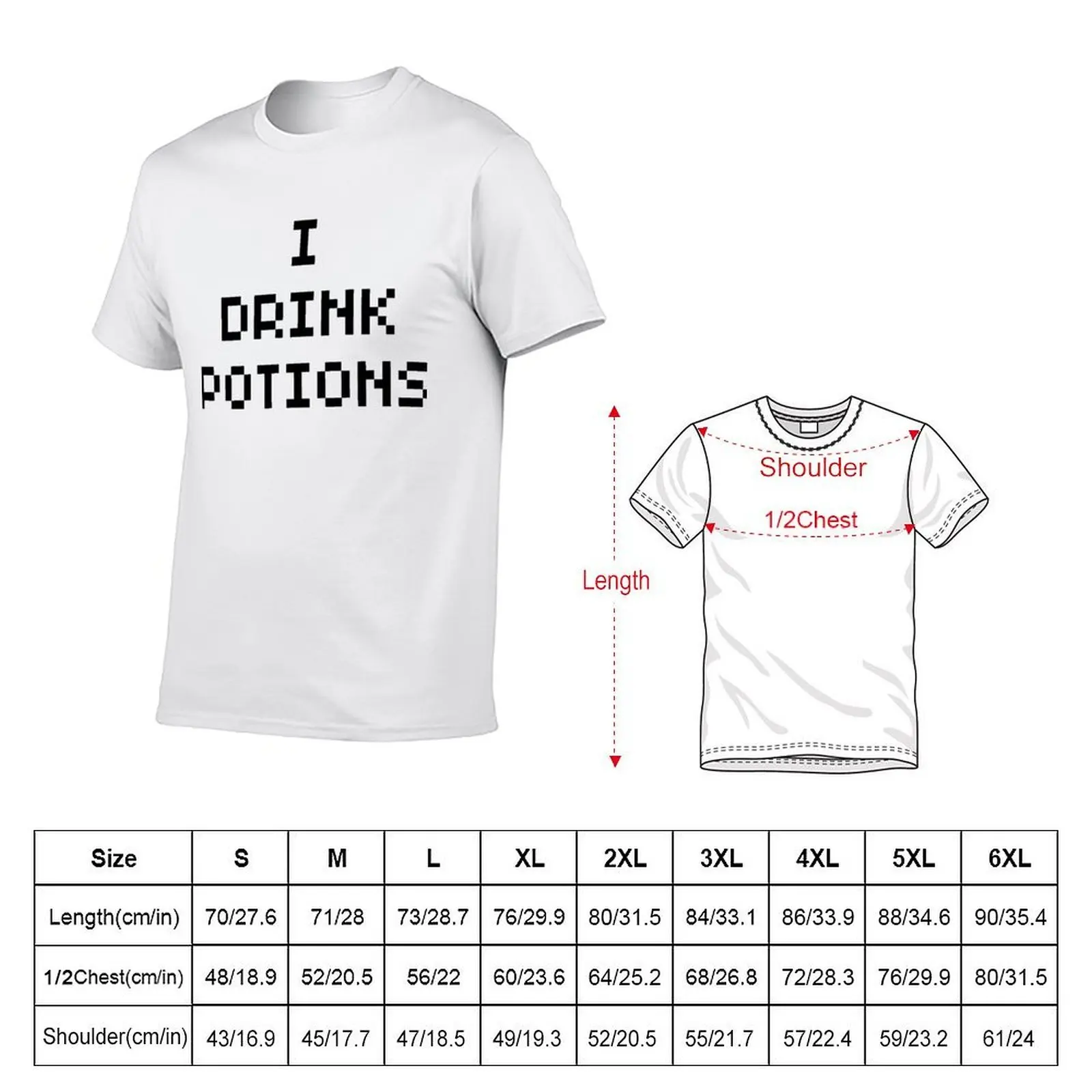 I Drink Potions T-Shirt cute tops vintage anime shirt t shirts for men cotton
