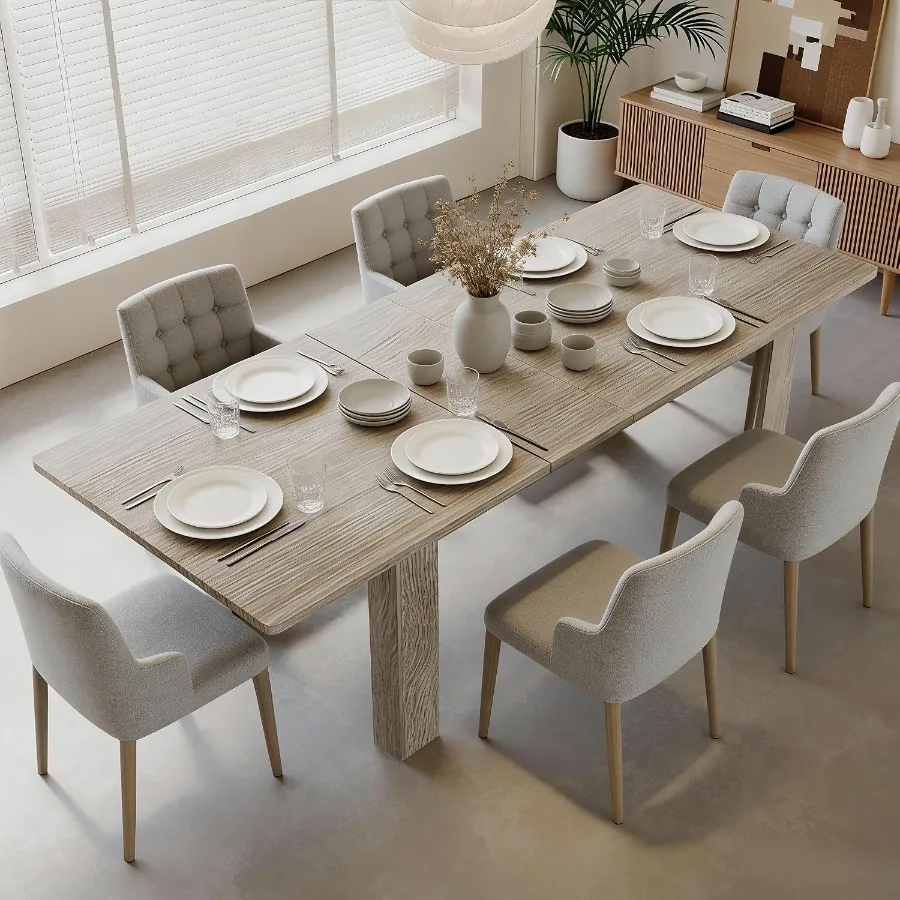 Expandable Dining Table for 6-10 People, 55