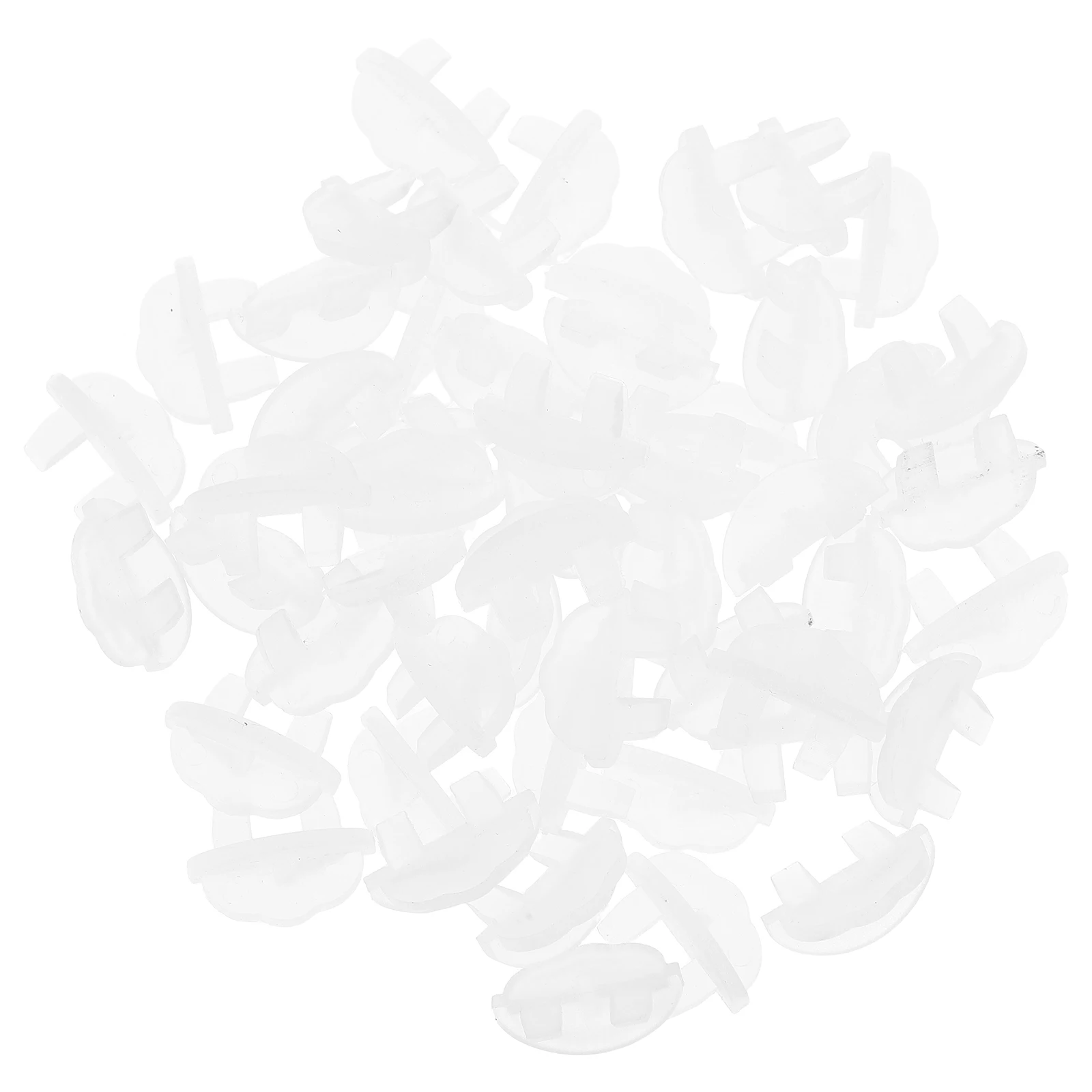 

50pcs Glass Partition Bracket Shelf Clips Fixing Hardware Retainer Panel Plastic Clamps Brackets Durable Cabinet Wardrobe