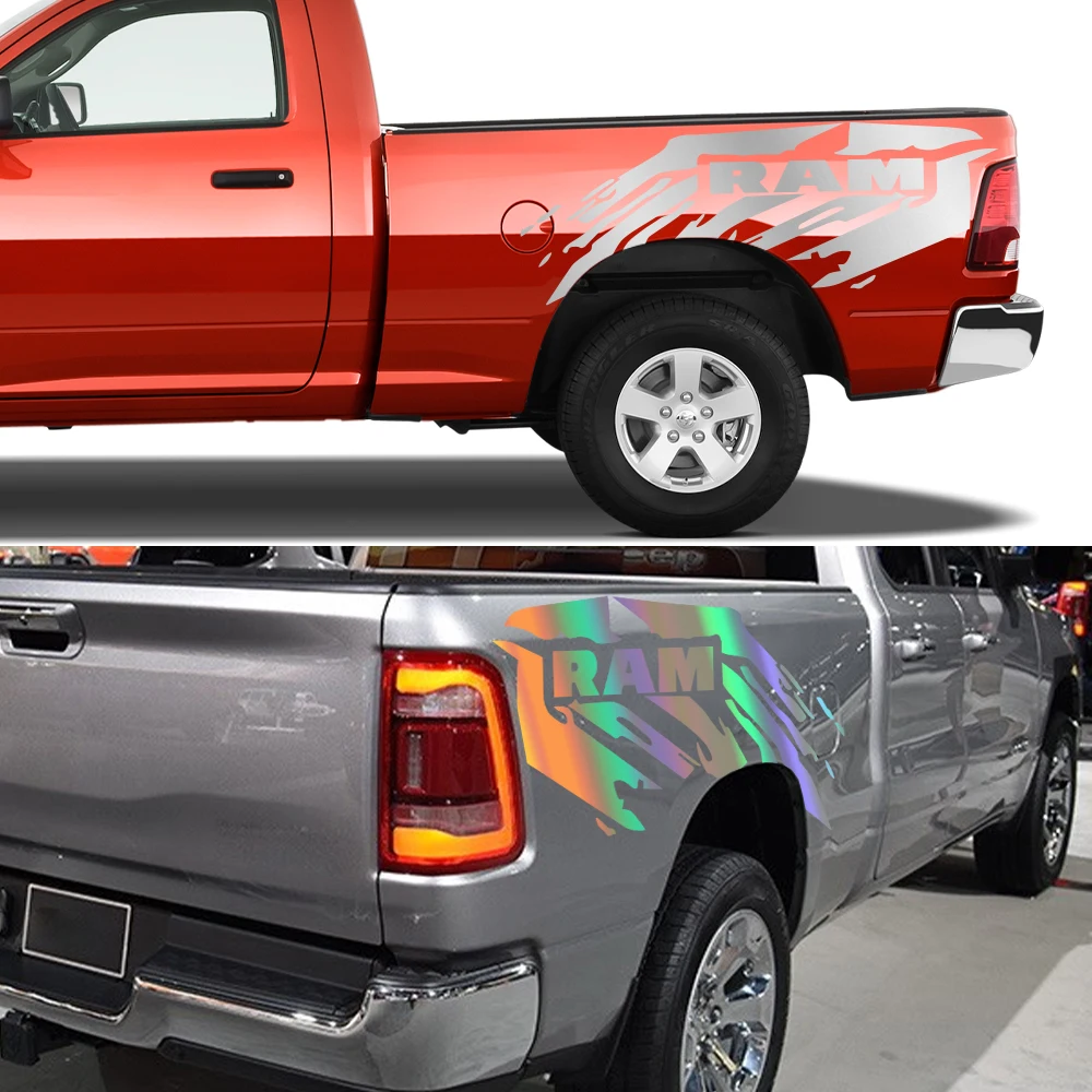 ملصقات سرير رشاش صغيرة ، ملصقات ديكور تصنعها بنفسك ، غطاء فينيل لدودج رام ، هيمي ، أو ، أو ، شاحنة متمردة أوتو ، جذع ، قطعتين