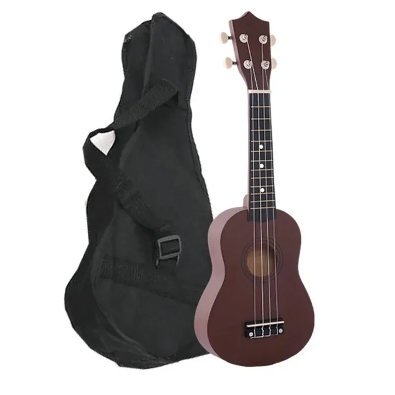 21-inch Wooden Ukulele 4-string Beginner Ukulele Gift Starter Instrument Soprano Bass Guitar with Bag Multicolor