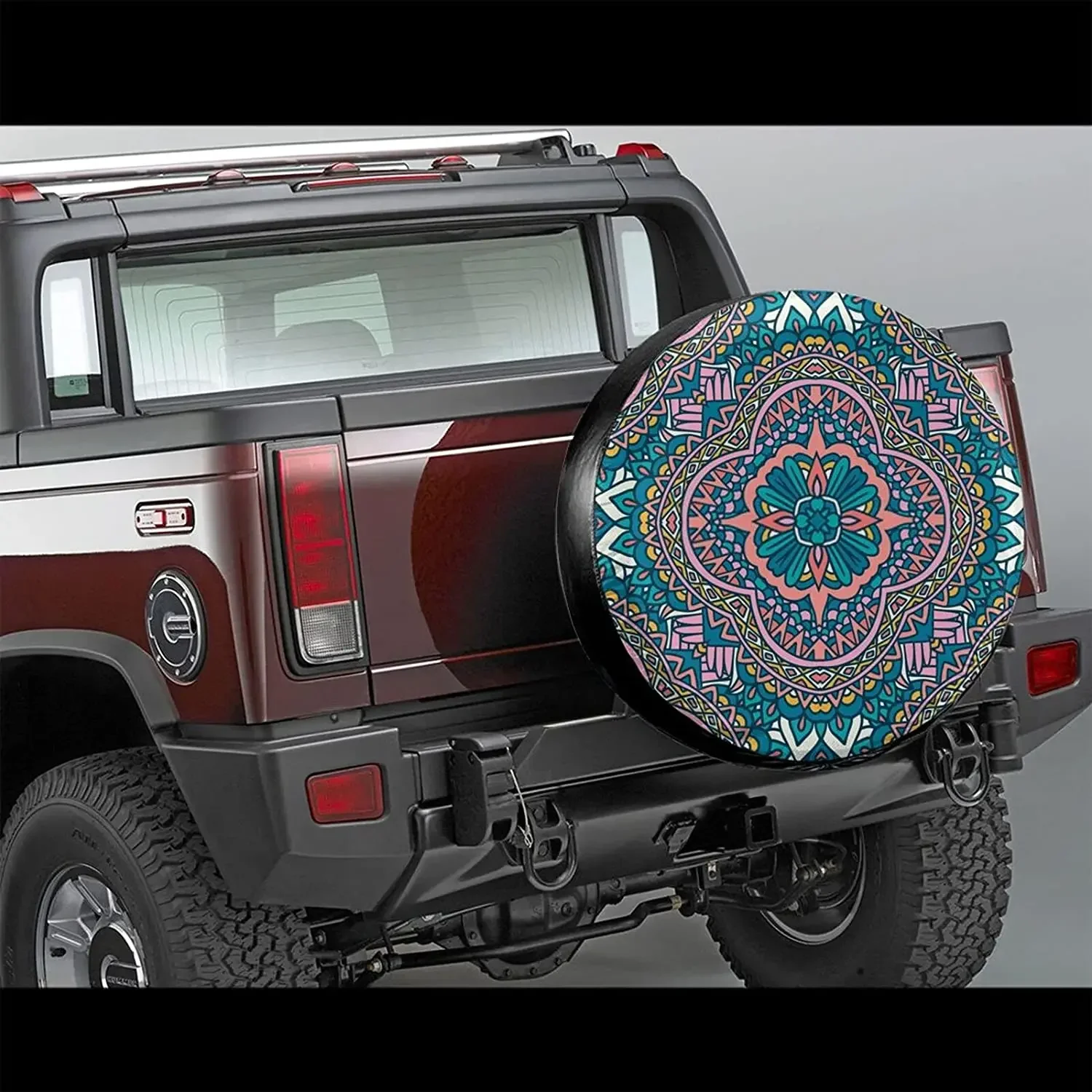 Fall Decor Abstract Colorful Floral Mandala Ethnic Boho Spare Tire Covers Cute Car Accessories For Women Rv Tire Covers For Trai