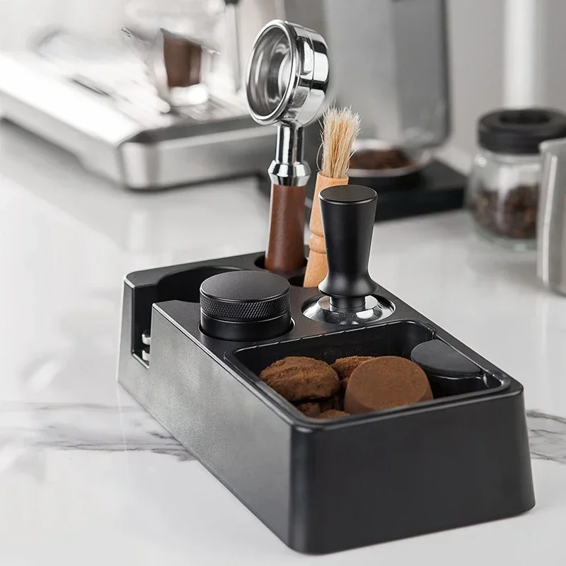 Imagem -02 - Abs Coffee Portafilter Rack Suporte do Distribuidor Espresso Tamper Mat Stand Knock Box Acessórios de Café 51 mm 53 mm 58 mm