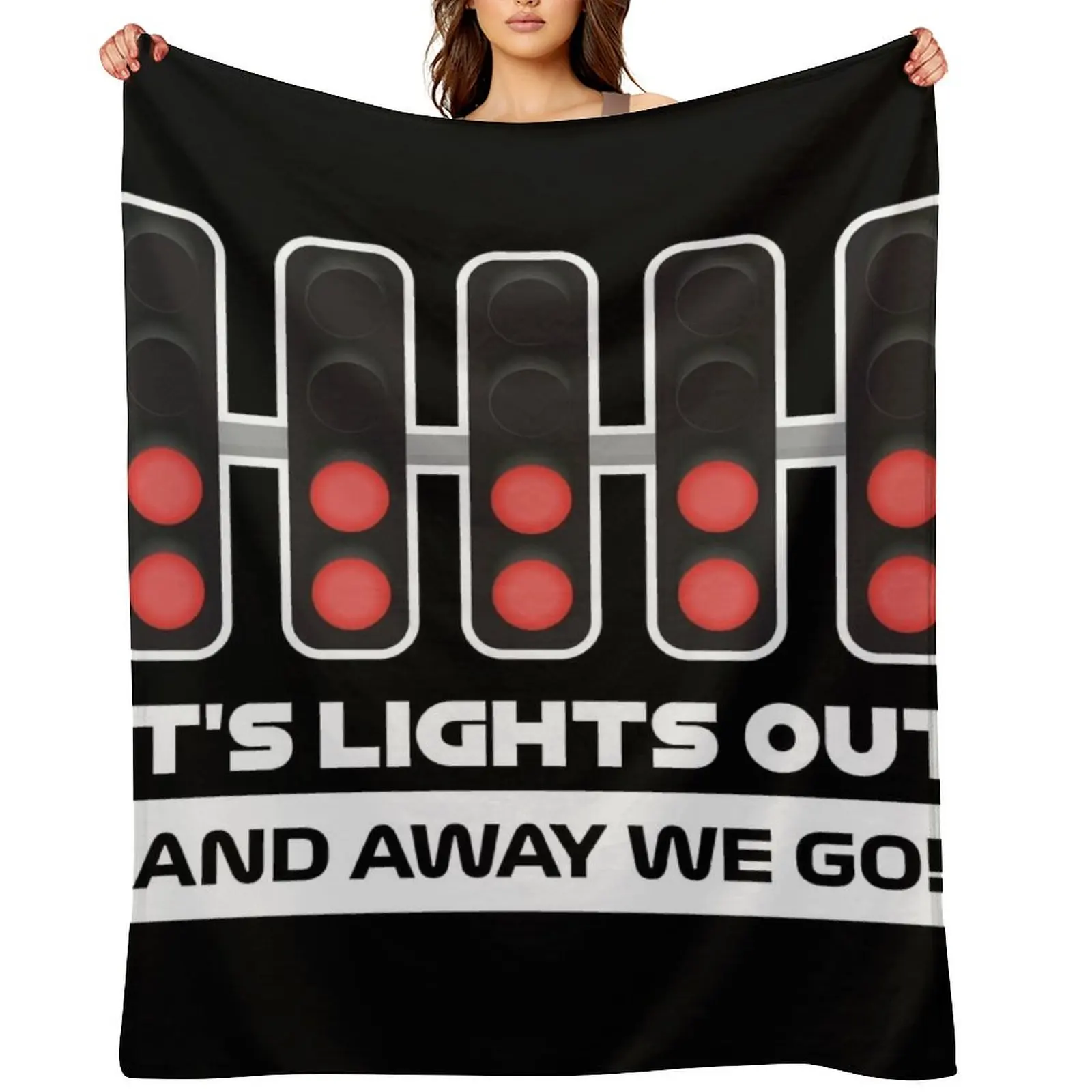 

It's Lights Out and Away We Go! - Version 2 (White) Throw Blanket Blankets For Bed Camping for babies Shaggy Blankets