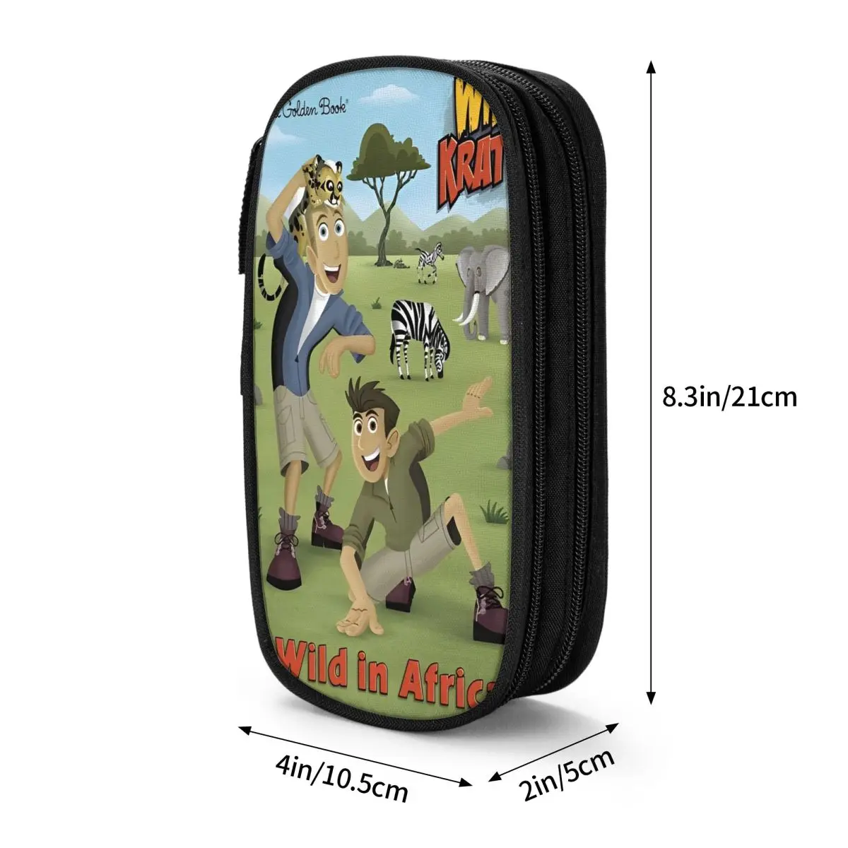 Wild Kratts Pencil Case Large Pencil Box Students Double Layer Cool School Pencil Cases Design Stationery