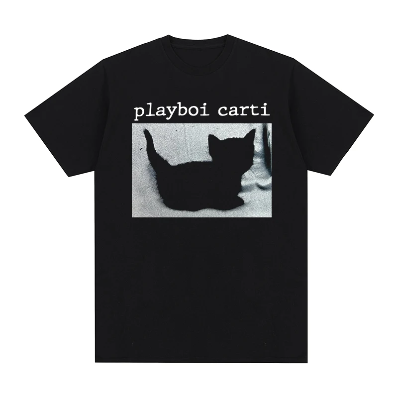 Playboi Carti Awesome Vintage T-shirt Hip Hop Rapper Music Harajuku Cute Cat Cotton Men T shirt New TEE TSHIRT Womens Tops