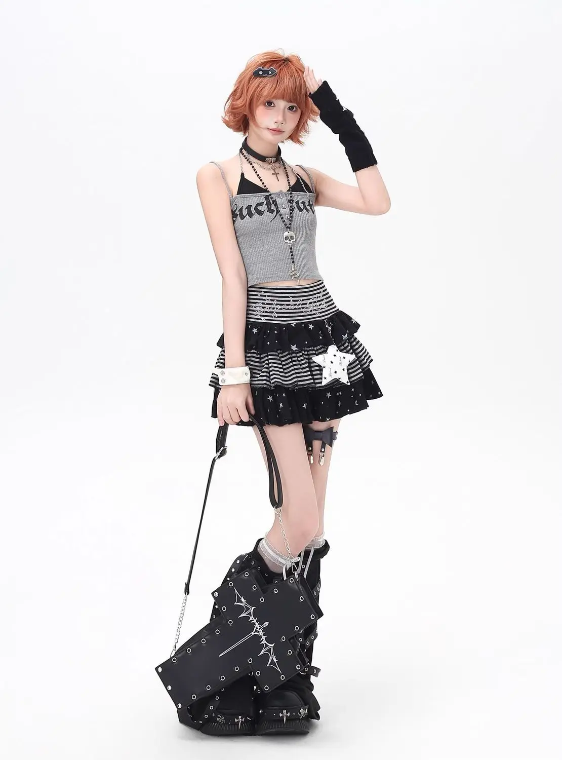 Y2k Japan Kawaii Short Party Skirts Striped Patchwork Sweet Cake Mini Skirts Korean Fashion 2000s Harajuku Vintage Print Skirts