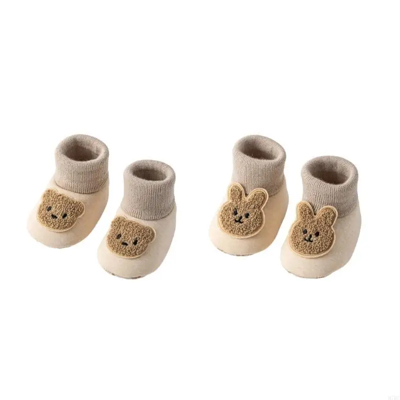 97BC 1 Pair Nonslip Baby Socks, Cotton Comfortable Floor Shoes for Autumn & Winter Toddler Learning to Walking Socks