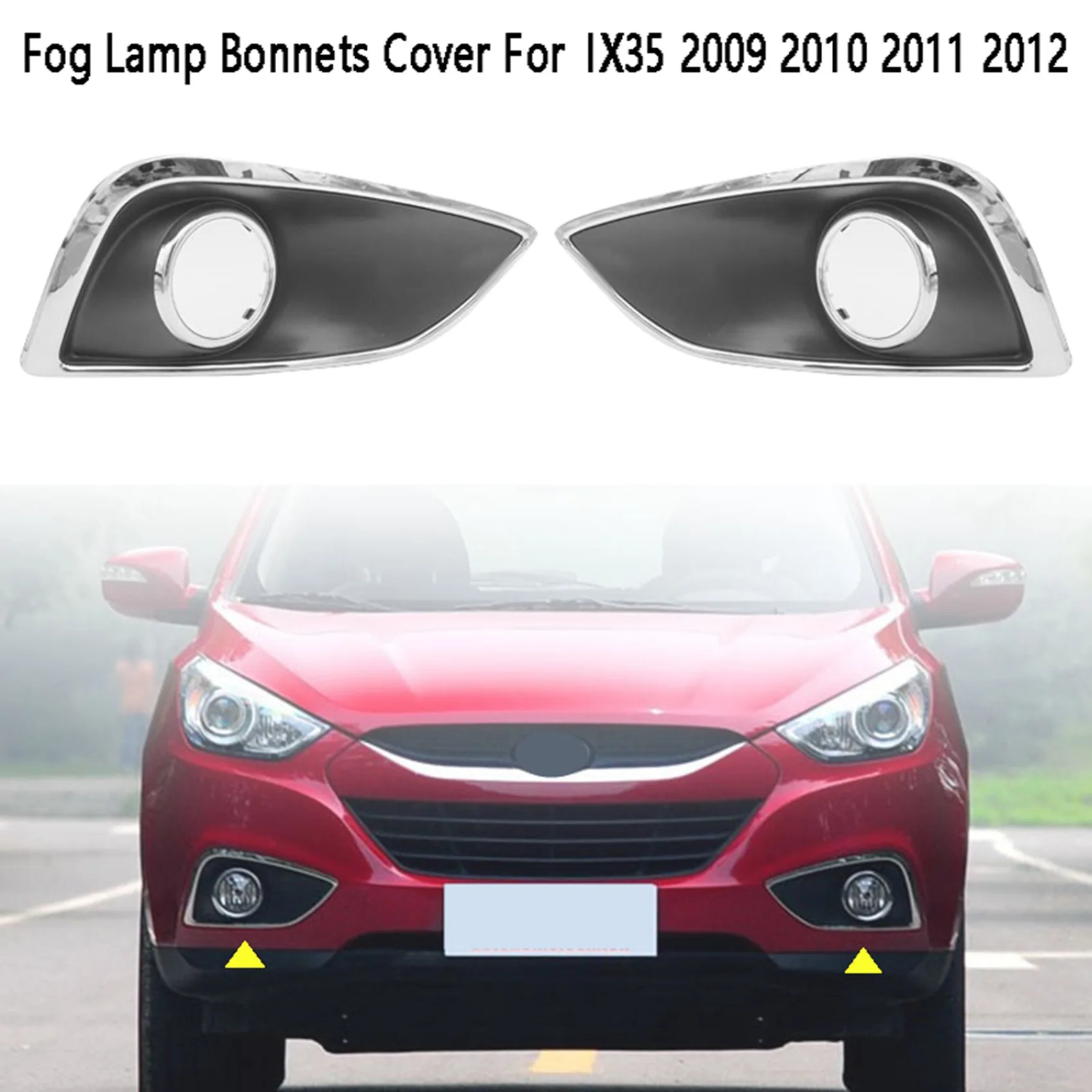 1Pair Front Fog Lamp Bonnets Cover Fog Light Frame Cover Shell for Hyundai IX35 2009 2010 2011 2012