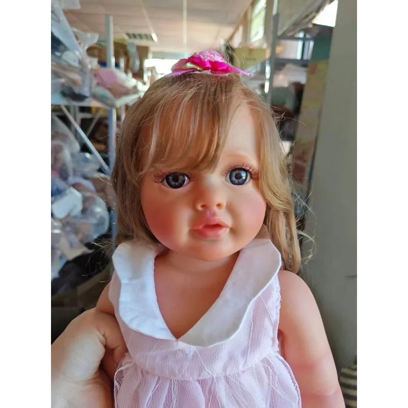 55CM Betty Full Body Soft Vinyl Reborn Toddler Curly Hair Princess Lifelike Baby Doll Christmas Gift for Grils
