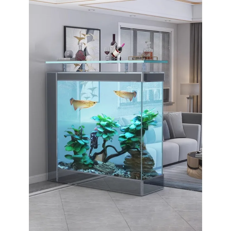 Goldfish tank living room large and medium-sized floor-to-ceiling household simple modern aquarium embedded screen water-free