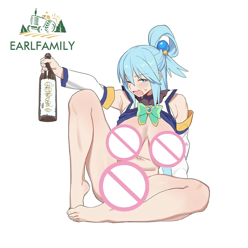 

EARLFAMILY Hentai Aqua Anime Car Stickers Seductive Shy Beauty Graffiti Decals Great Personality Scratch-Proof Car Styling