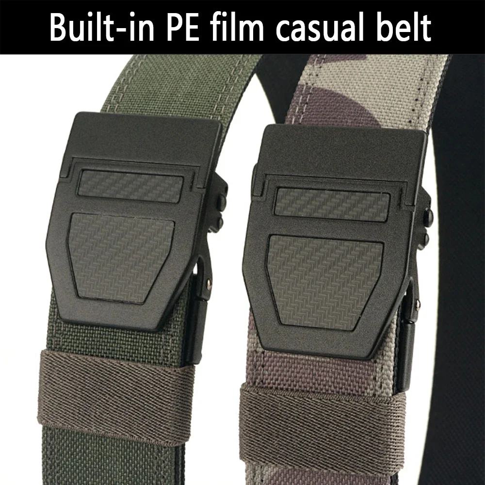 TUSHI Brand Double Layered Thickened Tactical Belt Men's Enthusiasts Outdoor Nylon 3.8 Upgraded Automatic Buckle Gun