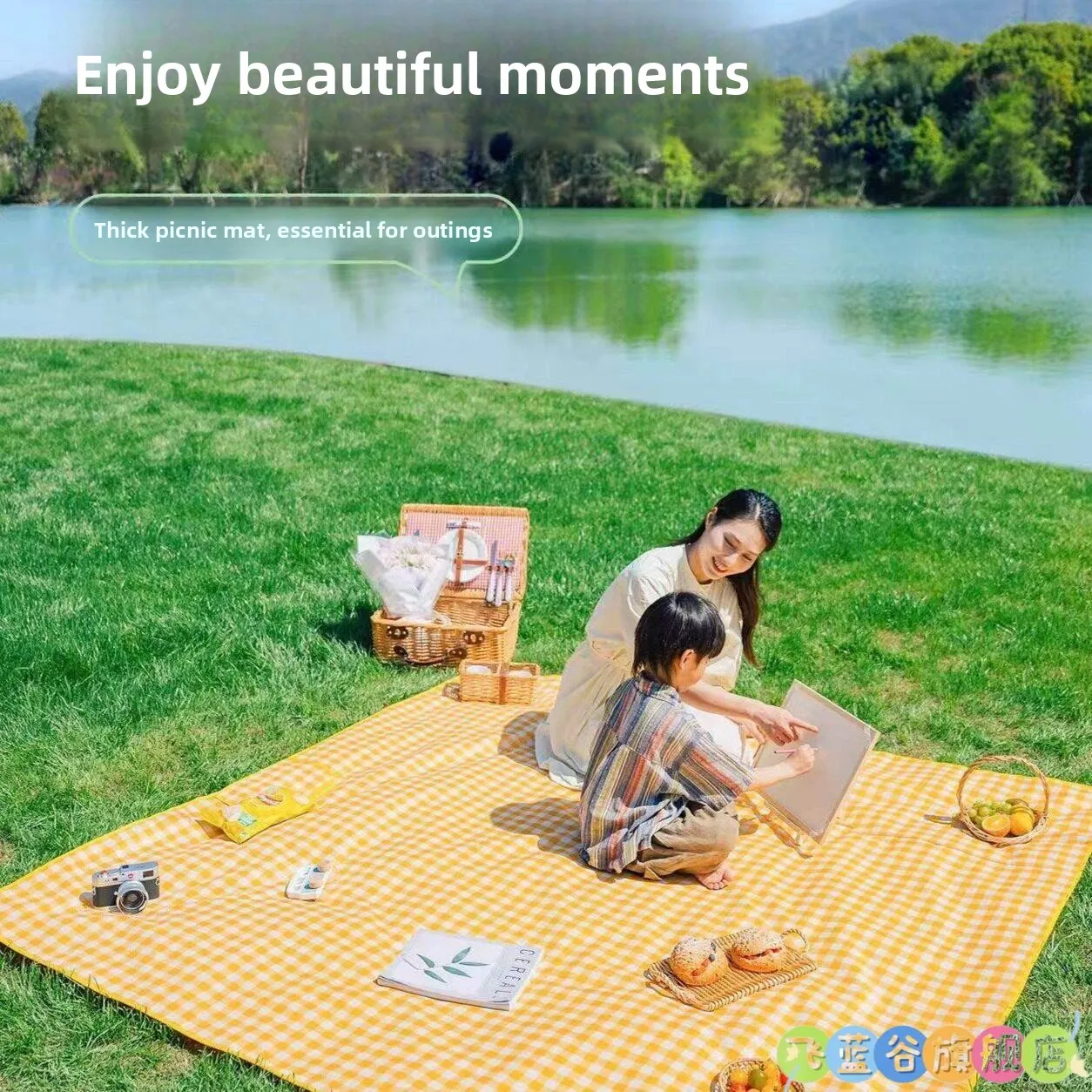 

Утолщенный водонепроницаемый влагостойкий портативный коврик для кемпинга и пикника, подстилка для газона, уличный коврик для палатки, принадлежности для пикника Fly Blue Valley