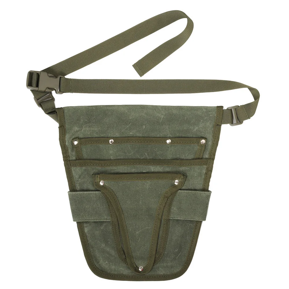 Wear-resistant Canvas Weeding Tool Bag Waist Gardening Tool Waist Bag Electrician Bag