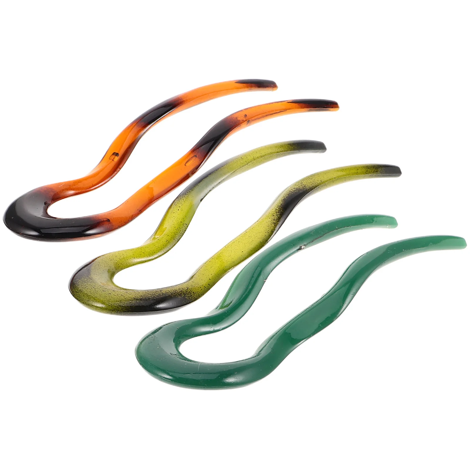 

3Pcs U Shaped Hairpins Acetate Hair Clips for Women Fashionable Hair Styling Accessories Elegant Party Daily Use