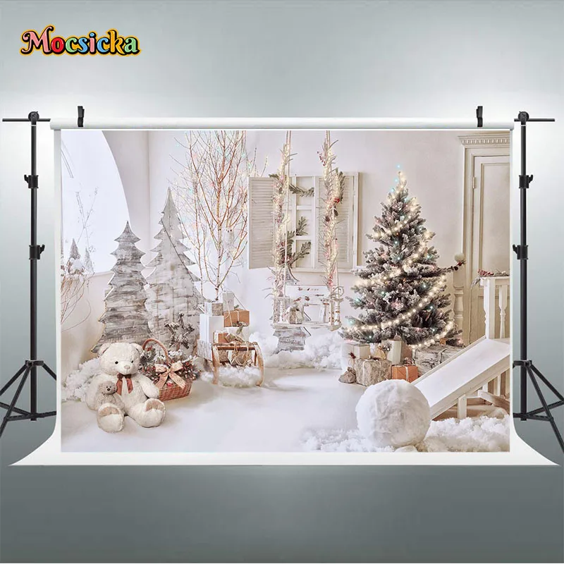 Mocsicka-Inverno Natal Janela Sill Neve Cena De Fundo, Fotografia Photo Backdrop, Photozone, Adereços De Estúdio, Banner