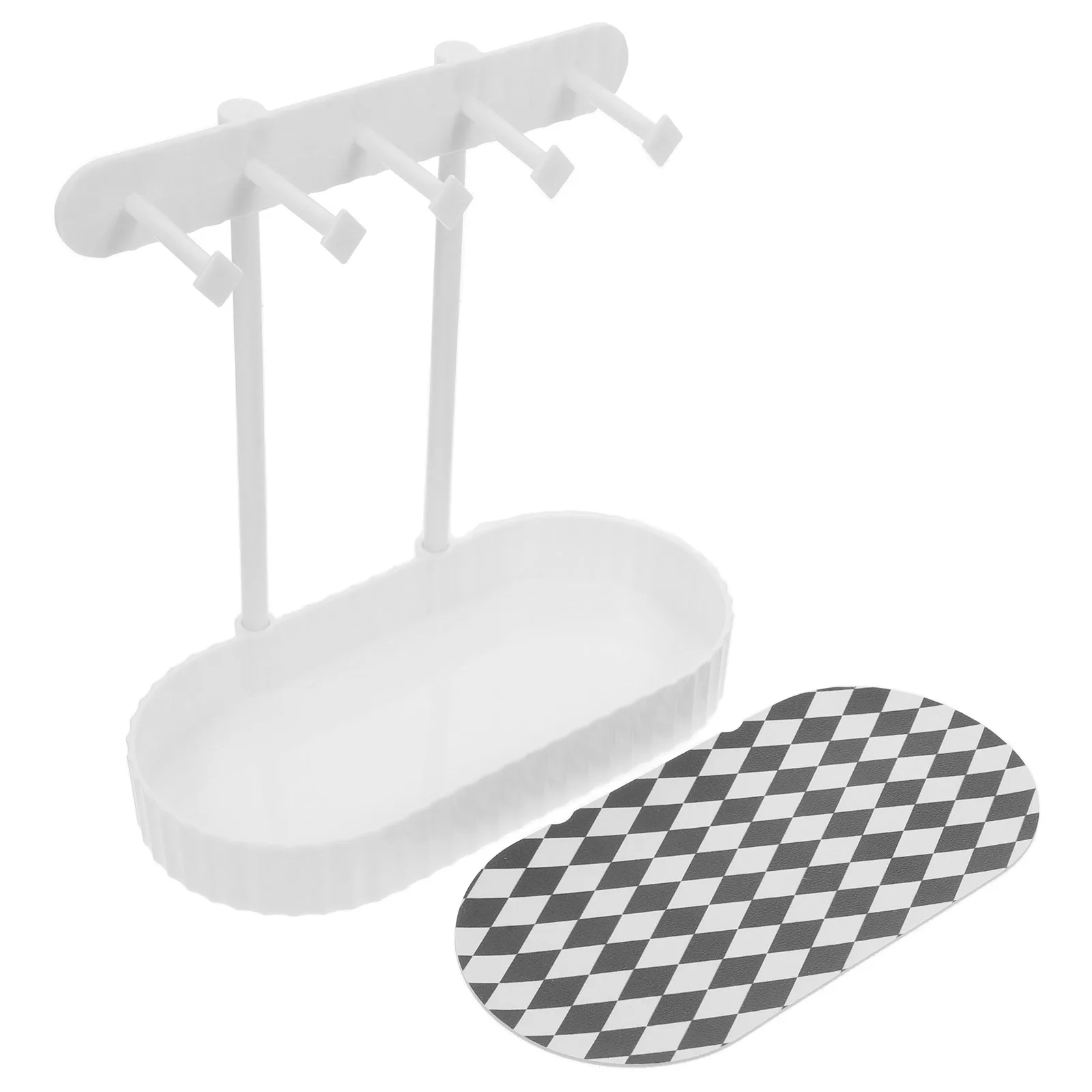 

Jewelry Organizer Stand White Minimalist Tabletop Jewelry Display Rack Necklace Ring Tray Earrings Bracelets Storage