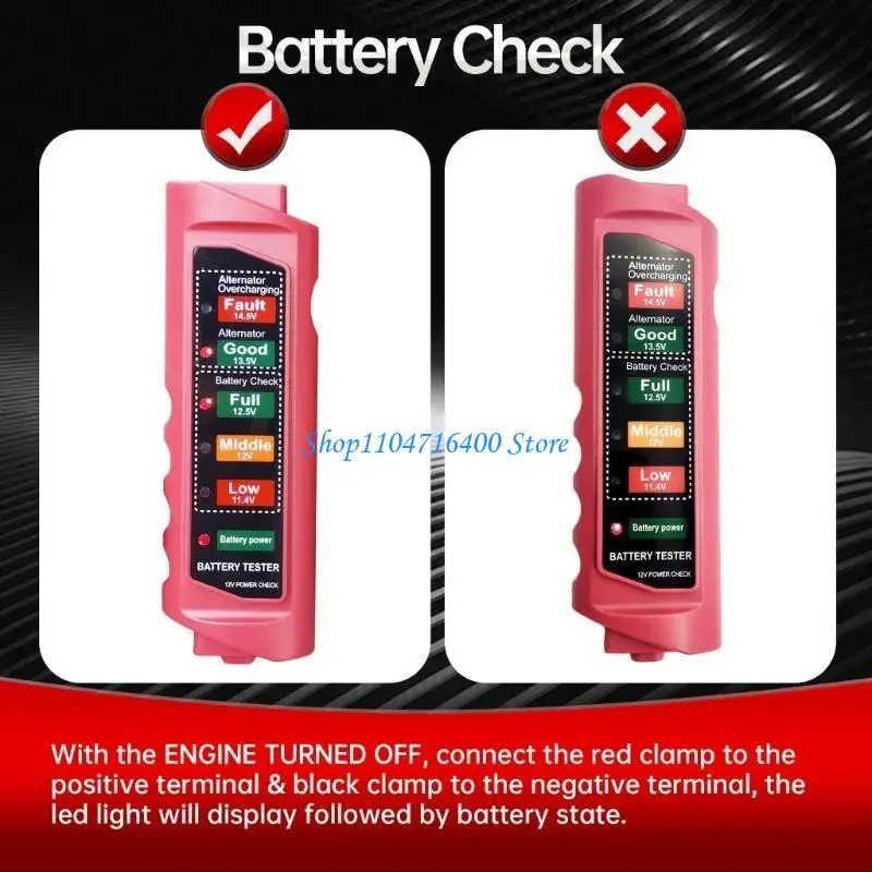 

y1gd Car Battery Checker Accurate Ranges DC4-16V No Polarity Testing Required