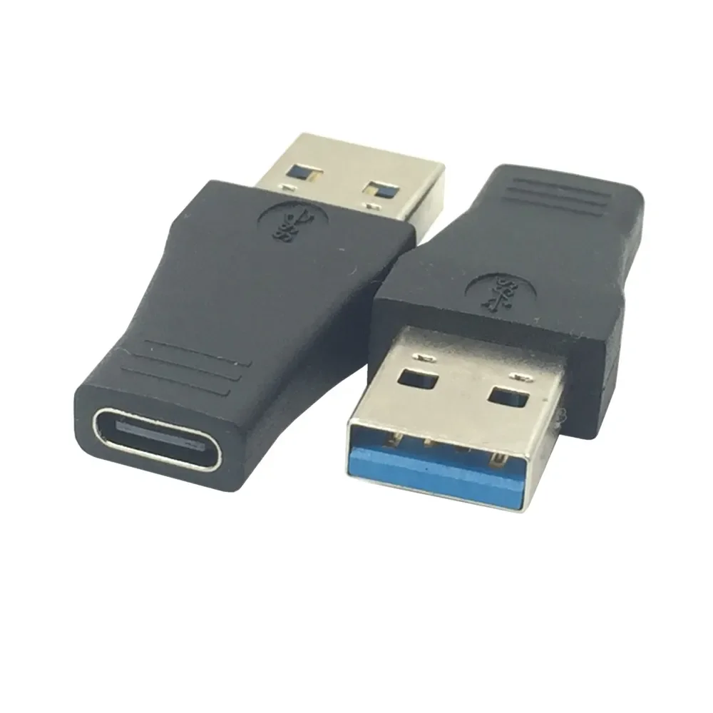 1pcs USB 3.0 Type A to Type-C Female to USB 3.0 Male Adapter Connector Adapt USB 3.1 SuperSpeed Black