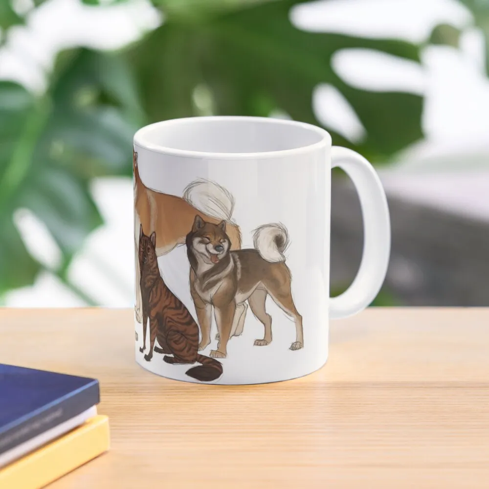 Nihon Ken Dogs Classic  Mug Photo Simple Handle Round Image Cup Printed Design Tea Picture Gifts Drinkware Coffee