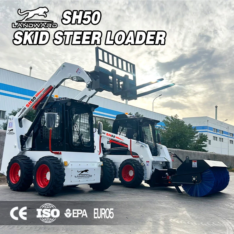 EPA EURO5 ขายส่ง Mini Skid Steer Loader 2500 กก.ล้อขนาดเล็ก Mini Loader 1 ตันจีน Mini Skid Steer Loader บ้านที่กําหนดเอง