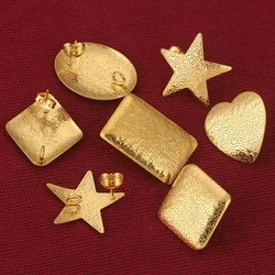 10pcs Stainless Steel Star Oval Heart Earring Base Connector for Earrings Post Back for DIY Jewelry Making Supplies Wholesale