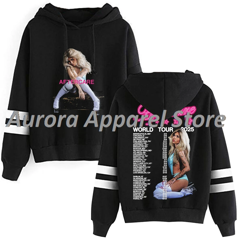 Nessa Barrett Aftercare World Tour 2025 Merch Pullover Hoodies Pocketless Parallel Bars Sleeve Streetwear