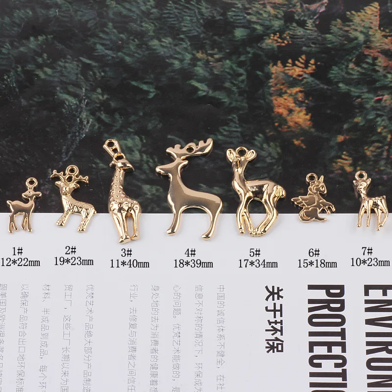 10 قطع diy الاكسسوارات سبيكة سين هندسية الأيائل القرط المنتجات اليدوية المواد ياردروب سوار قلادة قلادة سحر