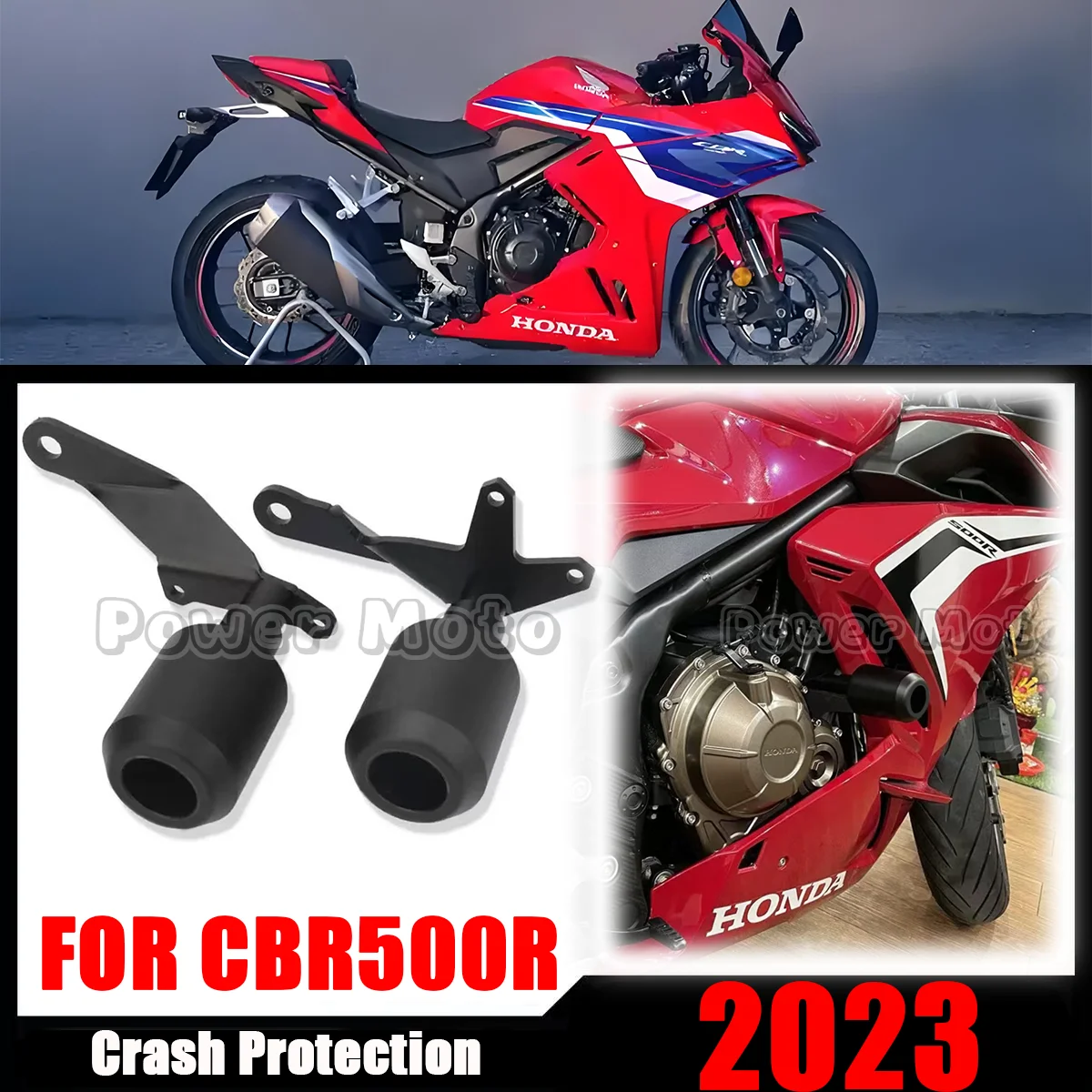 

Motorcycle Falling Protection Engine Frame Slider Fairing Guard Crash Pad Side Protector FOR HONDA CBR500R 2023