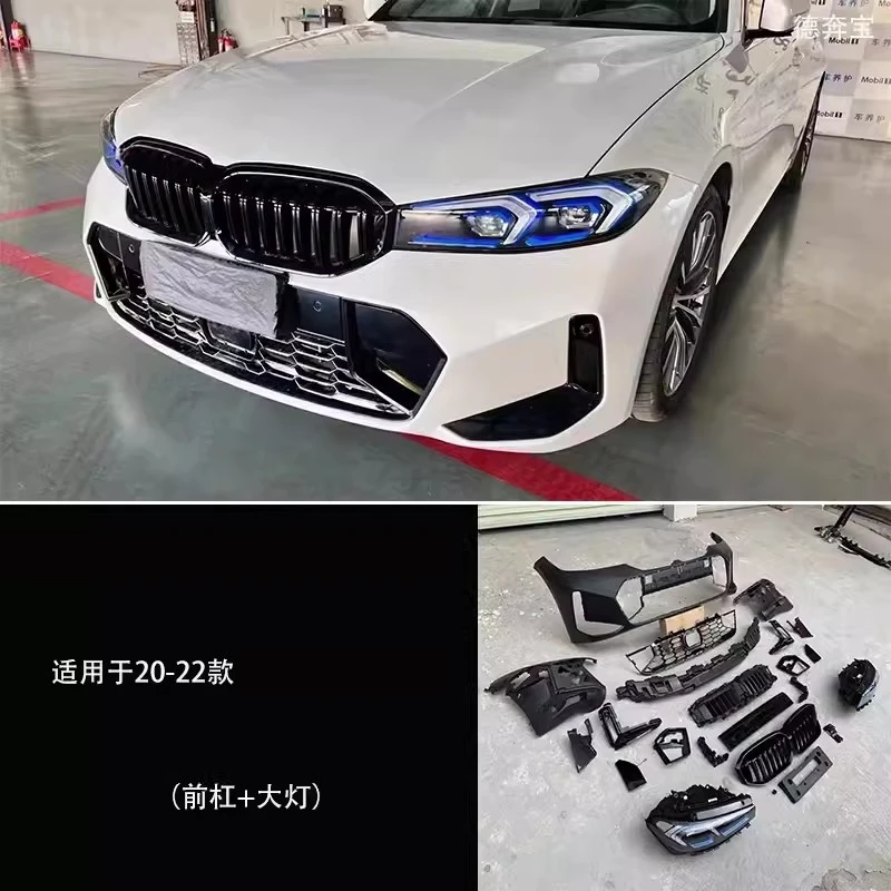 Front Rear Bumper Grille Headlight Assembly for BMW 3 Series G20 G28 20-22 Upgraded 23 New Style M Sport Car Body Kit