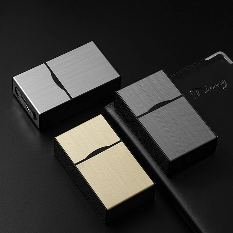 20 Thick Cigarette Case Tungsten Wire Igniter USB Charging Lighter Outdoor Waterproof and Moisture proof Electronic Lighters New view 6