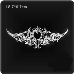 Cuore ali hot fix strass trasferimenti ferro su strass disegni di trasferimento applique strass hot fix per abbellire